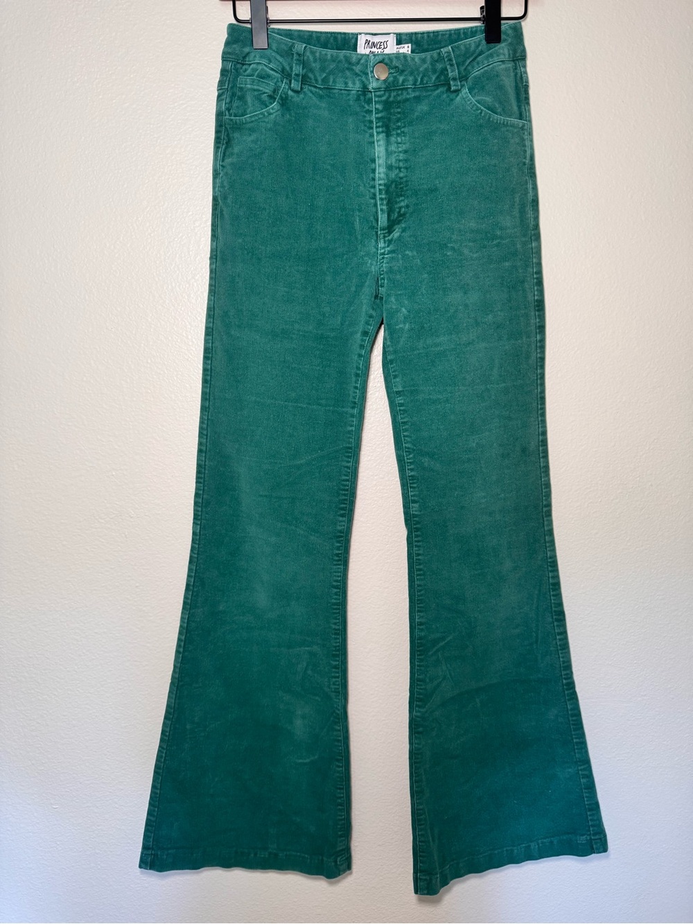 Princess Polly Green Corduroy Flare Pants Women’s US 4 Y2K Stretch
